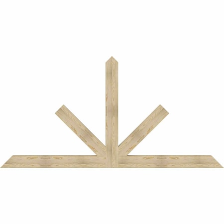 Ekena Millwork Saratoga Rough Sawn Timber Gable Bracket, Douglas Fir, 108"W x 54"H x 4"D x 6"F, 12/12 Pitch GBW108X54X0406SAR00RDF